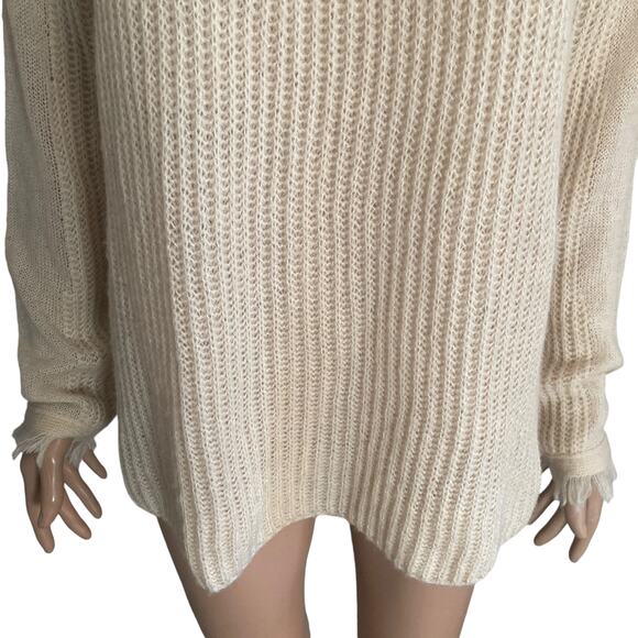 Mod on Trend Sweater Womens Large Beige Wool Mohair Blend Pullover - Picture 4 of 10